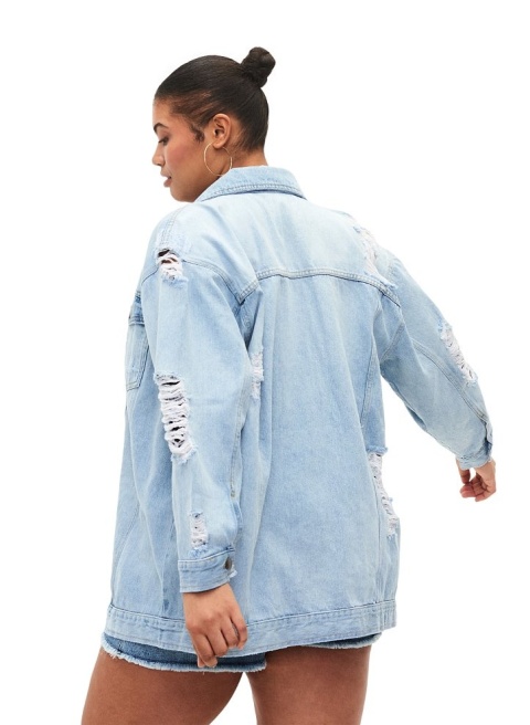 ZIZZI JEANSOWA KURTKA PRZETARCIA BAWEŁNA 003A ZIZZI JEANSOWA KURTKA PRZETARCIA BAWEŁNA 003A