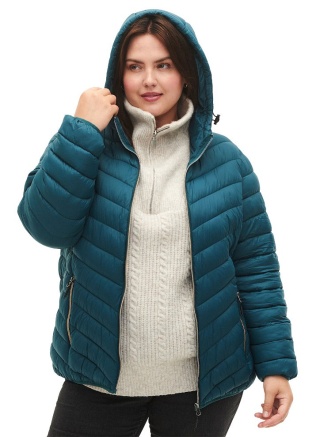 ZIZZI PIKOWANA PRZEJŚCIOWA KURTKA KAPTUR MORSKA 734F