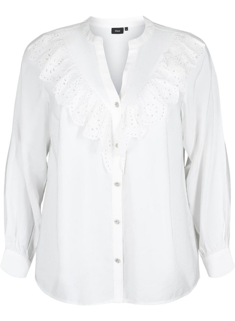 ZIZZI REWELACYJNA BIAŁA BLUZKA FALBANA 219B