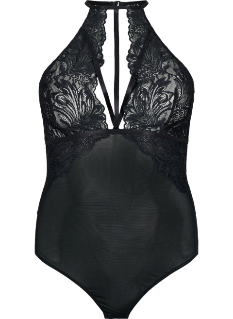 ZIZZI CZARNE KOBIECE BODY SIATECZKA DETALE 935A
