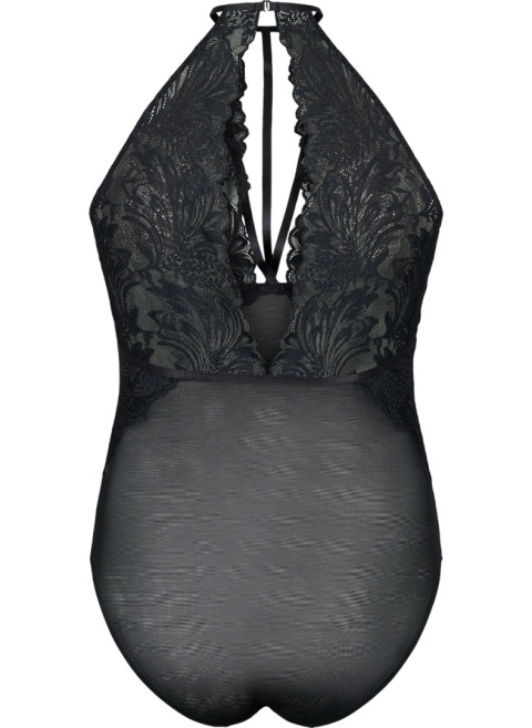 ZIZZI CZARNE KOBIECE BODY SIATECZKA DETALE 935A