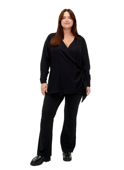 ZIZZI ELEGANCKA BLUZKA CZARNA KOPERTOWA 222B