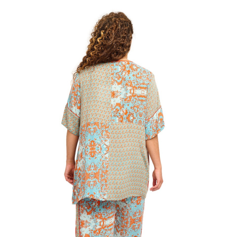 ADIA WZORZYSTA LUŹNA BLUZKA BOHO WISKOZA A205 ADIA WZORZYSTA LUŹNA BLUZKA BOHO WISKOZA A205