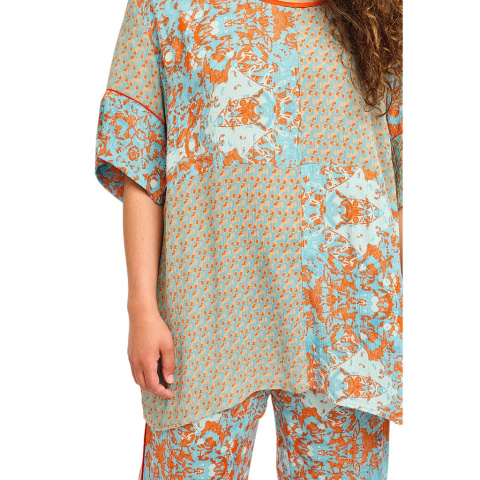 ADIA WZORZYSTA LUŹNA BLUZKA BOHO WISKOZA A205 ADIA WZORZYSTA LUŹNA BLUZKA BOHO WISKOZA A205