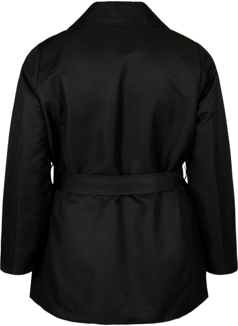 ZIZZI KRÓTKI CZARNY PŁASZCZ TRENCH KURTKA PLUS SIZE 322A ZIZZI KRÓTKI CZARNY PŁASZCZ TRENCH KURTKA PLUS SIZE 322A