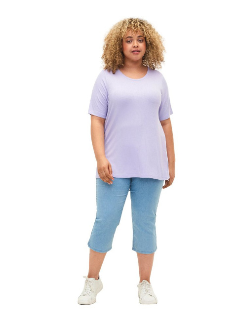 ZIZZI T-SHIRT FIOLETOWY WISKOZA 241B ZIZZI T-SHIRT FIOLETOWY WISKOZA 241B