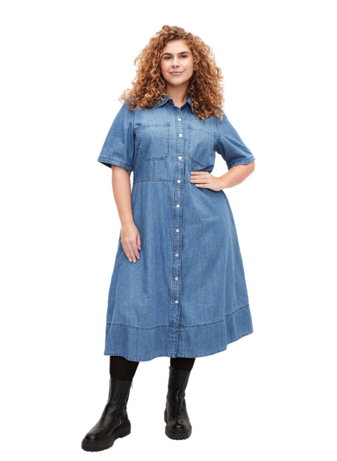 ZIZZI ŚWIETNA JEANSOWA SUKIENKA GUZIKI 967A ZIZZI ŚWIETNA JEANSOWA SUKIENKA GUZIKI 967A
