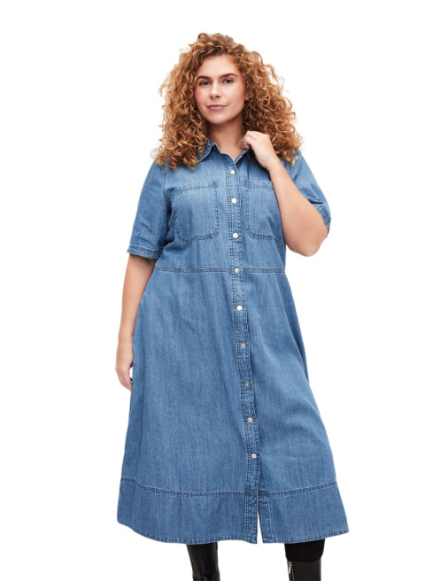 ZIZZI ŚWIETNA JEANSOWA SUKIENKA GUZIKI 967A ZIZZI ŚWIETNA JEANSOWA SUKIENKA GUZIKI 967A