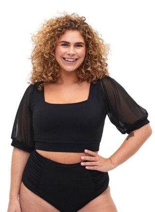 ZIZZI CZARNY TOP KĄPIELOWY BIKINI 678A
