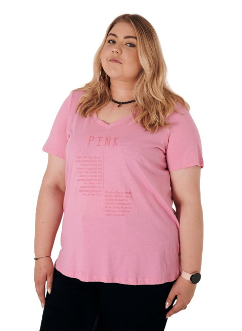 ZIZZI BLUZKA T-SHIRT PINK BAWEŁNA PLUS SIZE 231C ZIZZI BLUZKA T-SHIRT PINK BAWEŁNA PLUS SIZE 231C