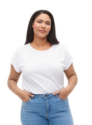 ZIZZI KLASYCZNY T-SHIRT BIAŁY 148F