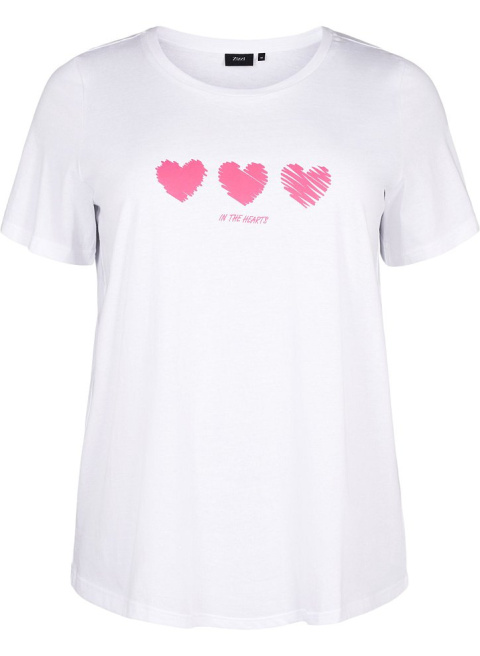 ZIZZI MODNY T-SHIRT BIAŁY NADRUK 253E ZIZZI MODNY T-SHIRT BIAŁY NADRUK 253E