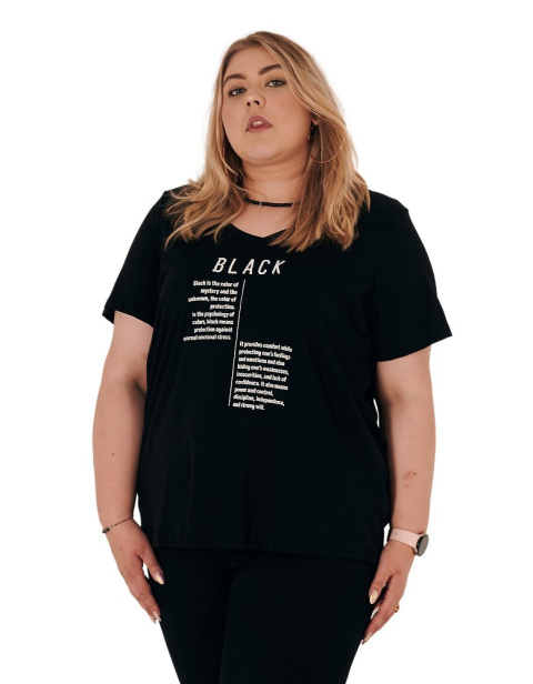 ZIZZI BLUZKA T-SHIRT BLACK BAWEŁNA PLUS SIZE 231C ZIZZI BLUZKA T-SHIRT BLACK BAWEŁNA PLUS SIZE 231C