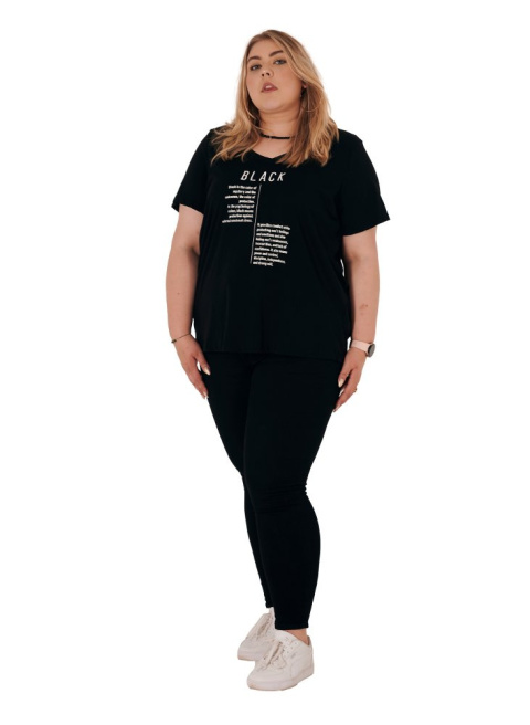 ZIZZI BLUZKA T-SHIRT BLACK BAWEŁNA PLUS SIZE 231C ZIZZI BLUZKA T-SHIRT BLACK BAWEŁNA PLUS SIZE 231C