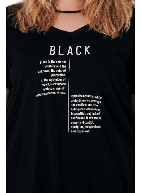 ZIZZI BLUZKA T-SHIRT BLACK BAWEŁNA PLUS SIZE 231C ZIZZI BLUZKA T-SHIRT BLACK BAWEŁNA PLUS SIZE 231C