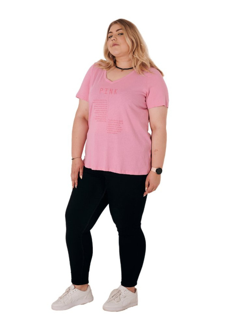 ZIZZI BLUZKA T-SHIRT PINK BAWEŁNA PLUS SIZE 231C ZIZZI BLUZKA T-SHIRT PINK BAWEŁNA PLUS SIZE 231C