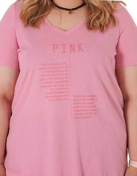 ZIZZI BLUZKA T-SHIRT PINK BAWEŁNA PLUS SIZE 231C ZIZZI BLUZKA T-SHIRT PINK BAWEŁNA PLUS SIZE 231C