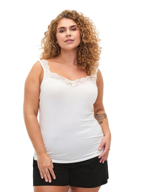 ZIZZI BIAŁY TOP KORONKA WISKOZA 024C