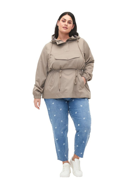 ZIZZI KURTKA ANORAK KAPTUR KIESZENIE SZARA 606F ZIZZI KURTKA ANORAK KAPTUR KIESZENIE SZARA 606F